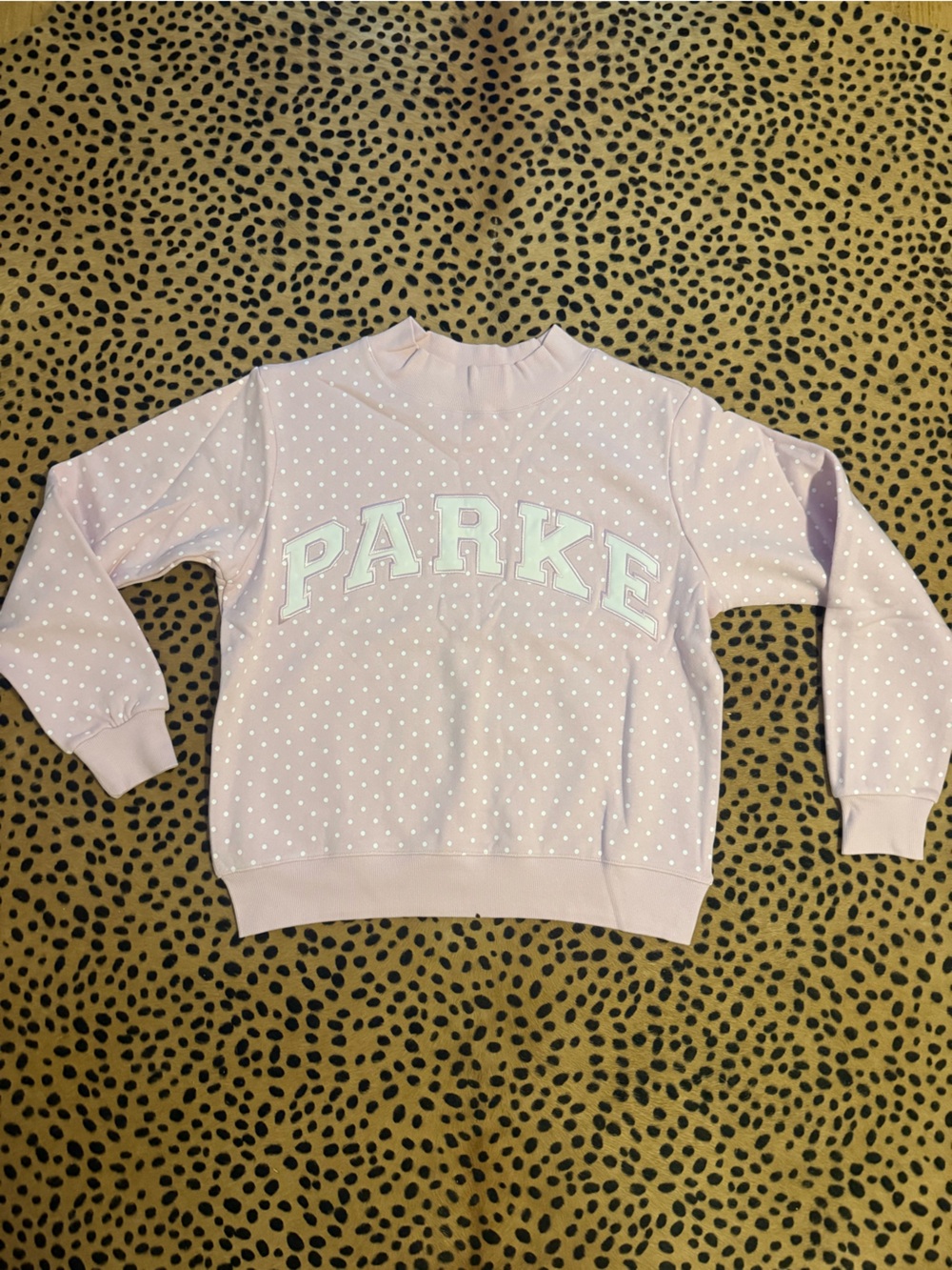 Parke Polka Dot Pink Mockneck- size s/m